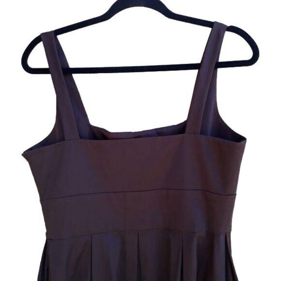 Calvin Klein Dress Apron Pleated Peasant Full Tea Length Chocolate Brown 8 - Picture 6 of 10